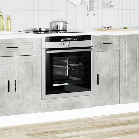 Ovenkast "Porto" bewerkt hout betongrijs 3