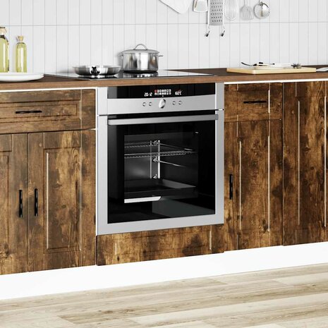 Ovenkast "Porto" bewerkt hout gerookt eikenkleurig 3