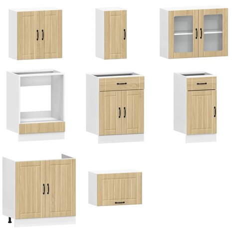 8-delige Keukenkastenset Lucca bewerkt hout sonoma eikenkleur 4