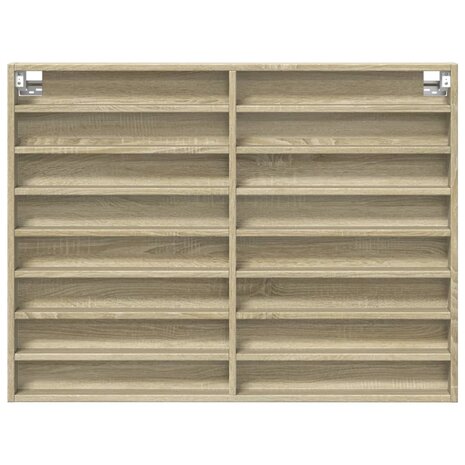 Vitrinekast 100x8,5x75 cm bewerkt hout sonoma eikenkleurig 4