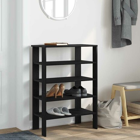 Schoenenrek 61x32x87,5 cm bewerkt hout zwart 3