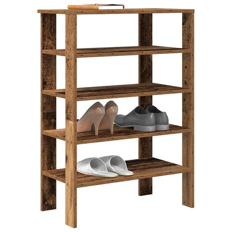 Schoenenrek 61x32x87,5 cm bewerkt hout oud houtkleurig 1