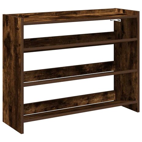 Schoenenrek 80x25x62 cm bewerkt hout gerookt eikenkleurig 2