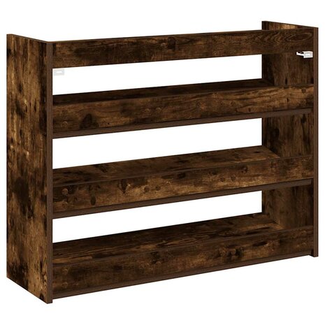 Schoenenrek 80x25x62 cm bewerkt hout gerookt eikenkleurig 6