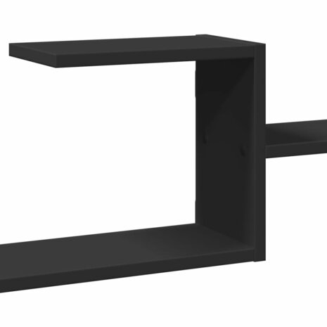 Wandschap 104x15x49 cm bewerkt hout zwart 8