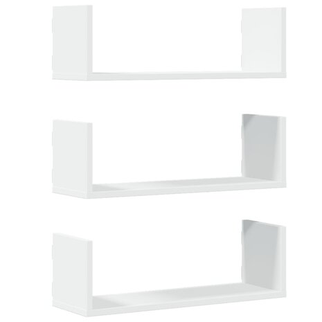 Wandschappen 3 st 58x18x18 cm bewerkt hout wit 2