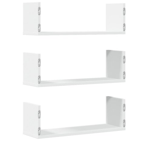 Wandschappen 3 st 58x18x18 cm bewerkt hout wit 6