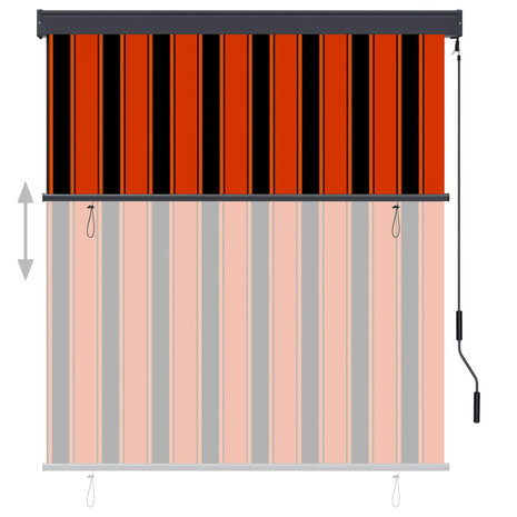 Rolgordijn voor buiten 140x250 cm oranje en bruin 3