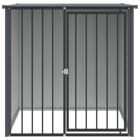 Hondenhok met dak 110x103x109 cm gegalvaniseerd staal zwart 3