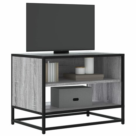 Tv-meubel 61x40x46 cm bewerkt hout metaal grijs sonoma eiken 1