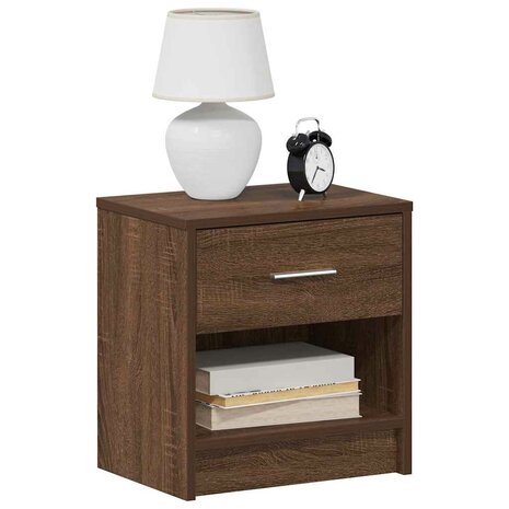 Nachtkastje met lade 39x28x41 cm bruin eikenkleurig 1