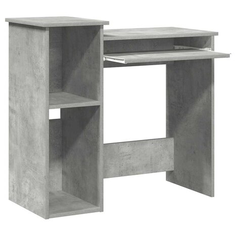 Bureau met schappen 84x40x78 cm bewerkt hout betongrijs 4