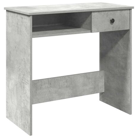 Bureau 80x40x75 cm bewerkt hout betongrijs 2