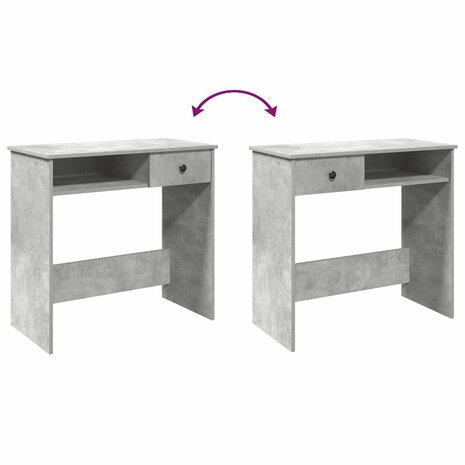 Bureau 80x40x75 cm bewerkt hout betongrijs 8