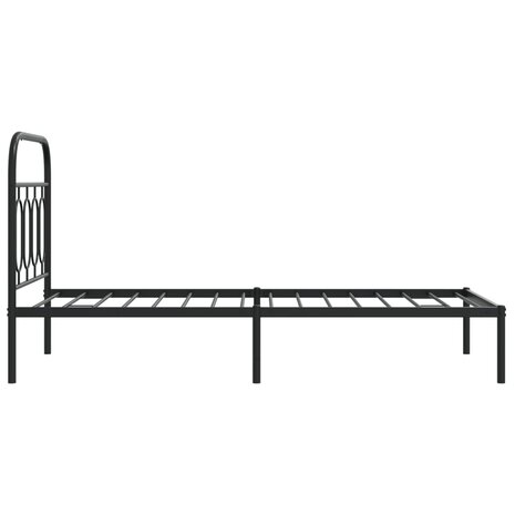 Bedframe met hoofdbord metaal zwart 80x200 cm 5
