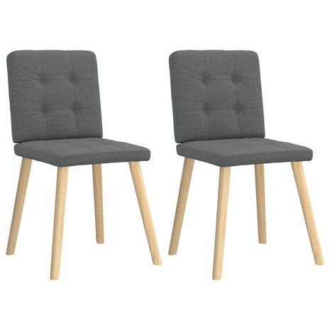 Eetkamerstoelen 2 st stof donkergrijs 1