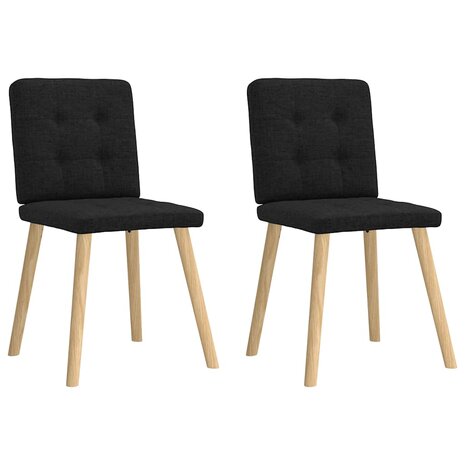 Eetkamerstoelen 2 st stof zwart 1