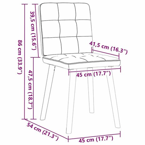 Eetkamerstoelen 2 st stof zwart 9