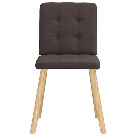 Eetkamerstoelen 2 st stof donkerbruin 4