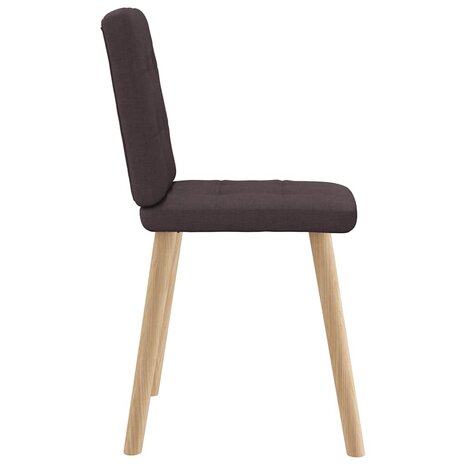 Eetkamerstoelen 2 st stof donkerbruin 5