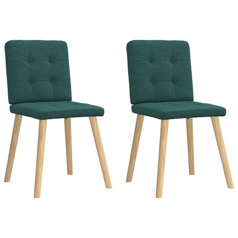 Eetkamerstoelen 2 st stof donkergroen 1