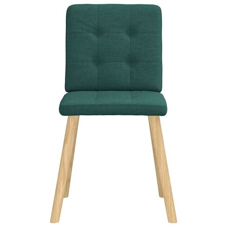 Eetkamerstoelen 2 st stof donkergroen 4