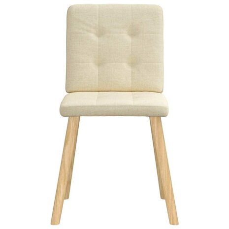 Eetkamerstoelen 2 st stof crèmekleurig 4