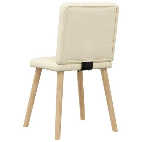 Eetkamerstoelen 2 st stof crèmekleurig 6