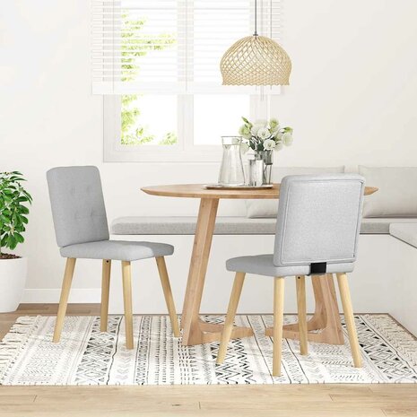 Eetkamerstoelen 2 st stof wolk grijs 2