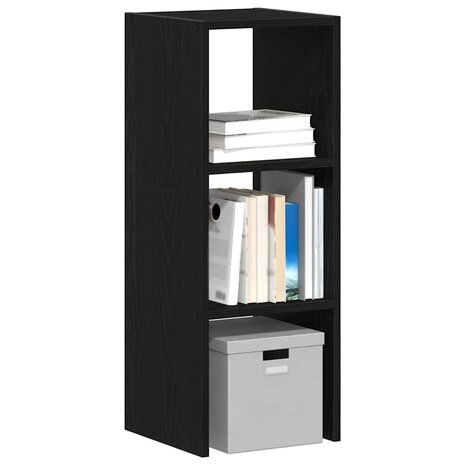 Boekenkast stapelbaar 30x30x80 cm bewerkt hout zwart eikenkleur 1