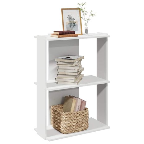 Boekenkast 3-laags 60x30x80 cm bewerkt hout wit 1