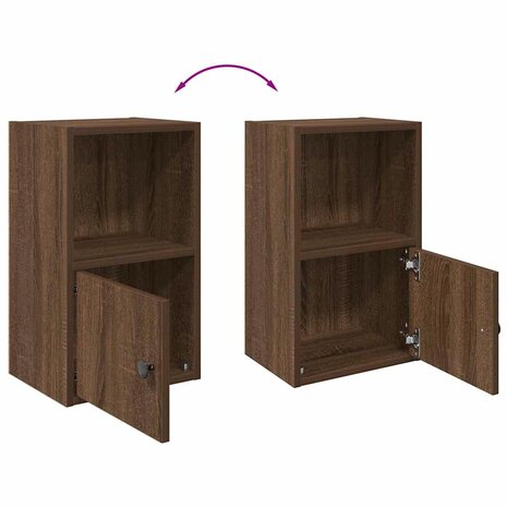 Boekenkast 31x24x52 cm bewerkt hout bruin eikenkleurig 8