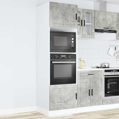 Ovenkasten 2 st Porto bewerkt hout betongrijs 3