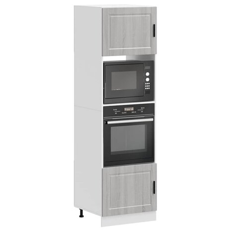 Ovenkasten 2 st Porto bewerkt hout grijs sonoma eikenkleurig 1