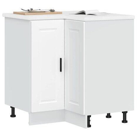 Keuken hoekonderkast "Porto" bewerkt hout wit 1