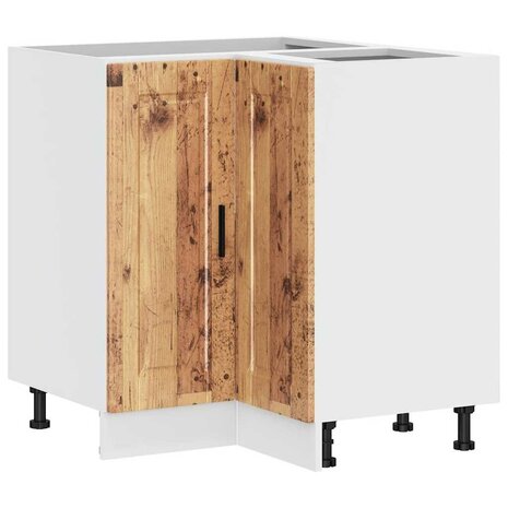 Keuken hoekonderkast "Porto" bewerkt hout oud houtkleurig 2