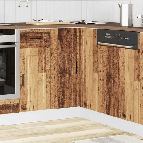 Keuken hoekonderkast "Porto" bewerkt hout oud houtkleurig 3
