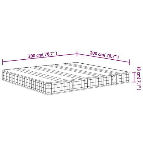 Binnenveringmatras middelhard 200x200 cm 7