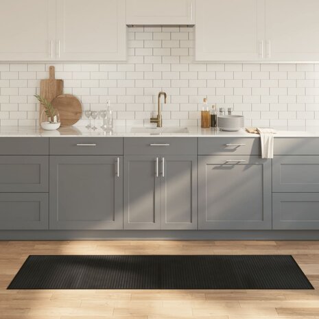 Vloerkleed rechthoekig 60x200 cm bamboe zwart 1