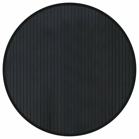 Vloerkleed rond 60 cm bamboe zwart 2