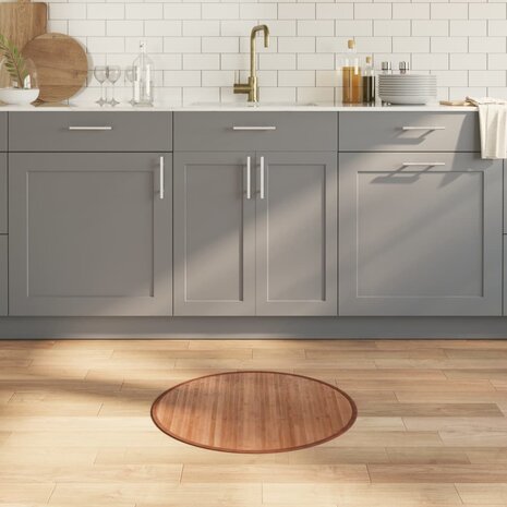 Vloerkleed rond 60 cm bamboe naturel 1