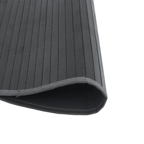 Vloerkleed rond 60 cm bamboe grijs 4