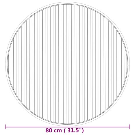Vloerkleed rond 80 cm bamboe naturel 8