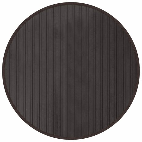 Vloerkleed rond 100 cm bamboe donkerbruin 2