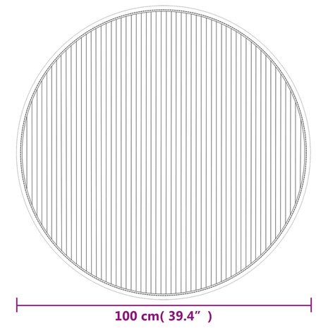 Vloerkleed rond 100 cm bamboe donkerbruin 8