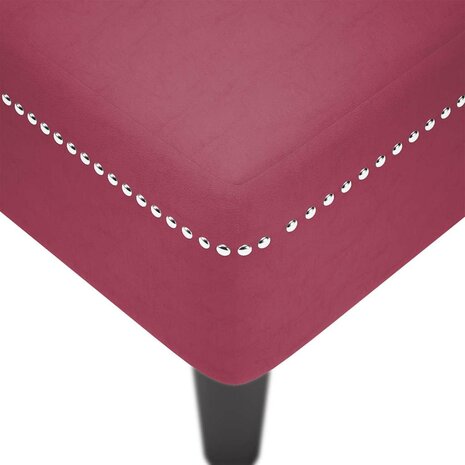 Chaise longue met kussen en rechterarmleuning fluweel wijnrood 7