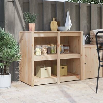 Buitenkeukenkast 106x55x92 cm Massief Hout Grenen 1