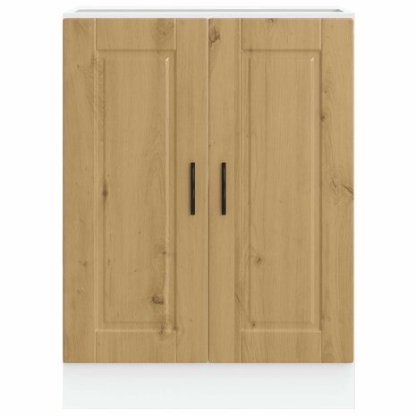 Keuken onderkast "Porto" bewerkt hout artisanaal eikenkleur 4