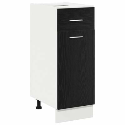 Zwarte Eiken Lades onderkast - 30x46x81.5 cm 2