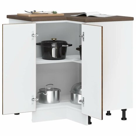 Keuken hoekonderkast "Porto" bewerkt hout gerookt eikenkleurig 4